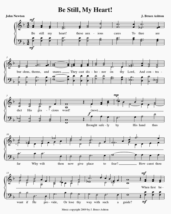 music page - Be Still My Heart p. 1