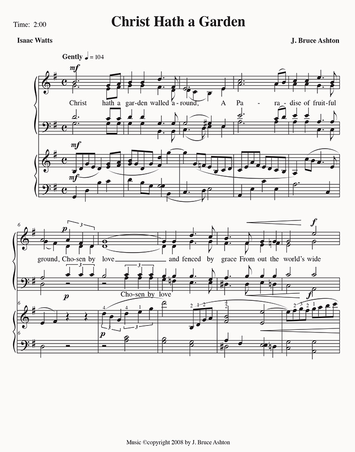 music page - Christ Hath a Garden p.1