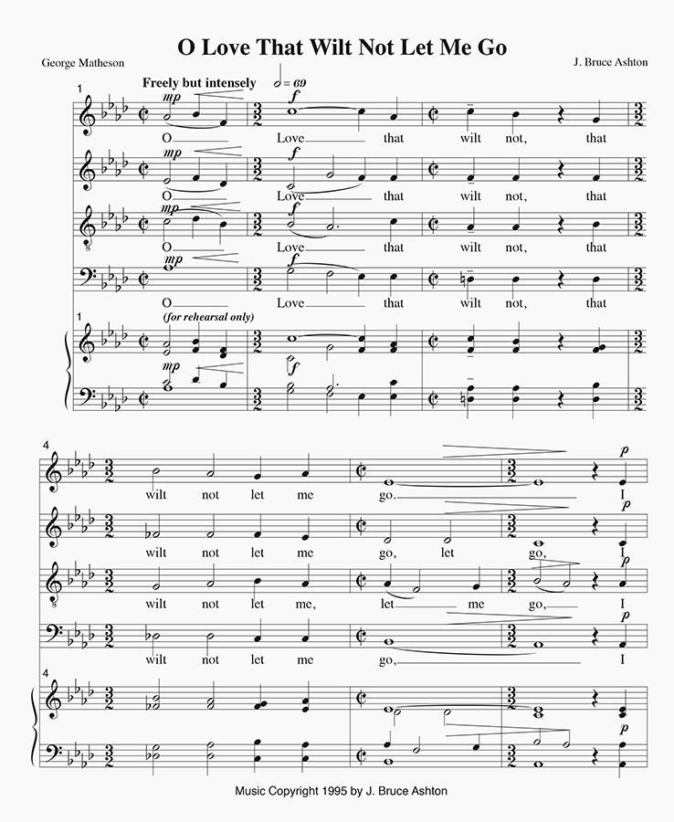 music page - O Love That Wilt Not p.1