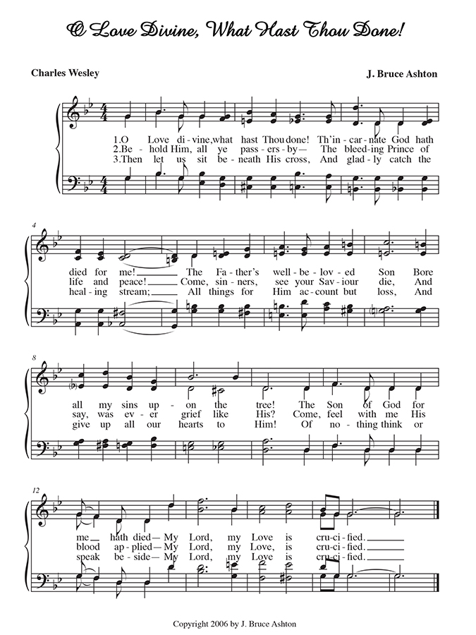 music page - O Love Divin What Hast