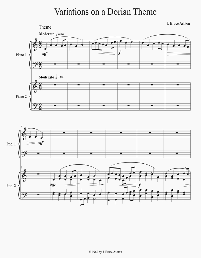 music page - Dorian Variations p1