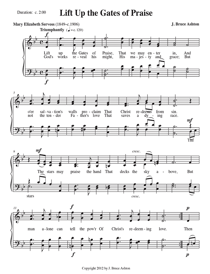 music page - Lift up the Gates p1