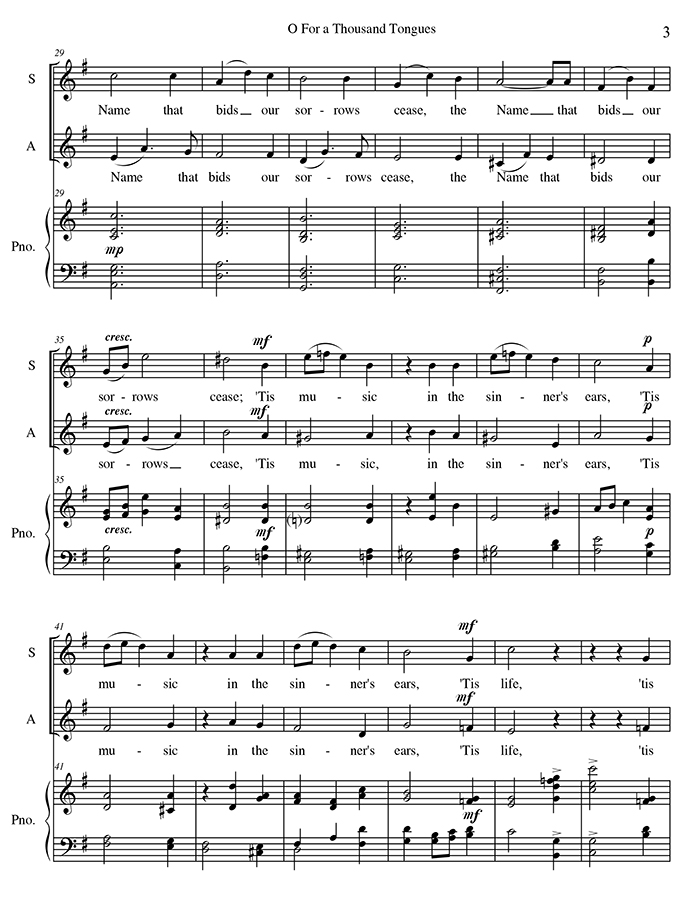 music page - O for a Thousand Tongues p3