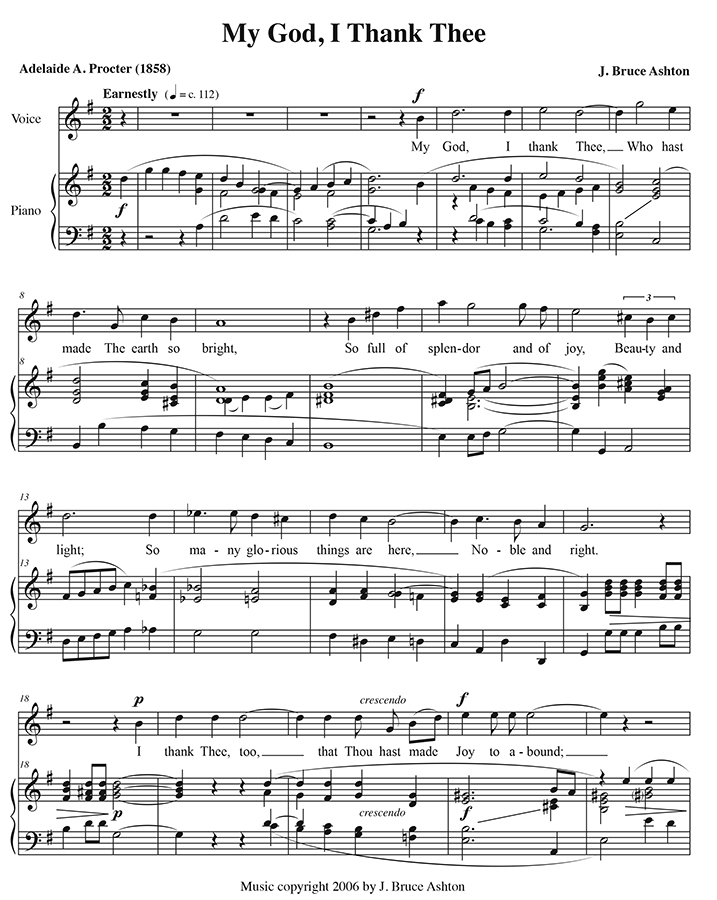 music page - My God I Thank Thee p1