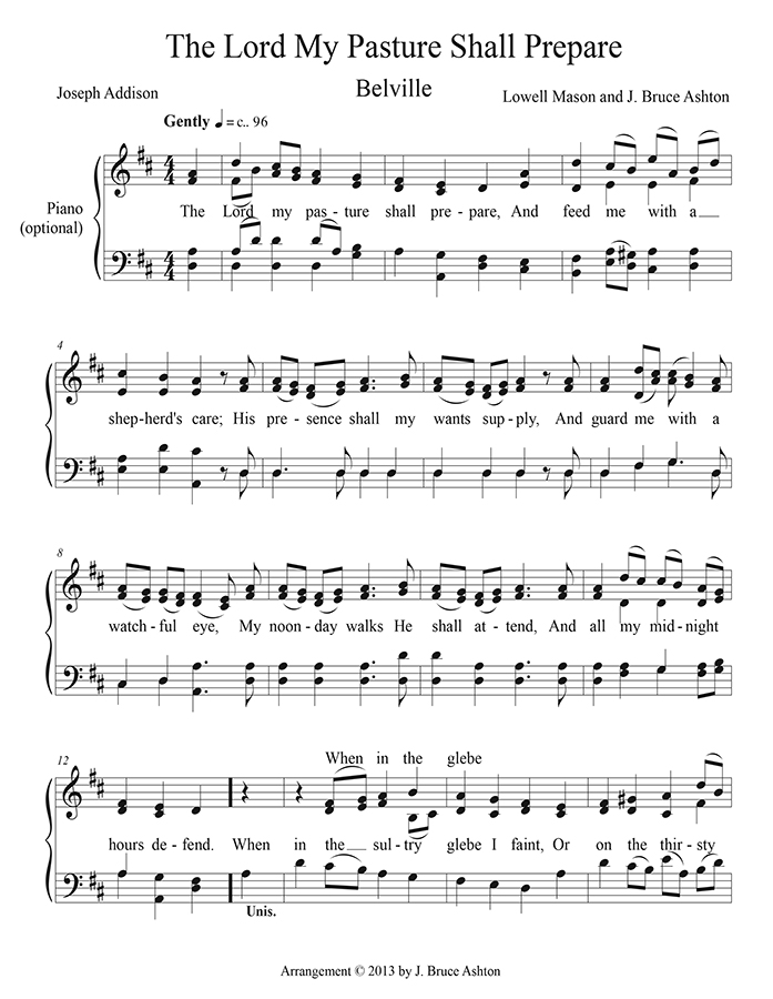 music page - The Lord My Pasture Shall p1