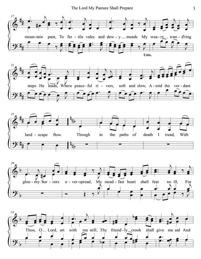 music page - The Lord My Pasture Shall p2
