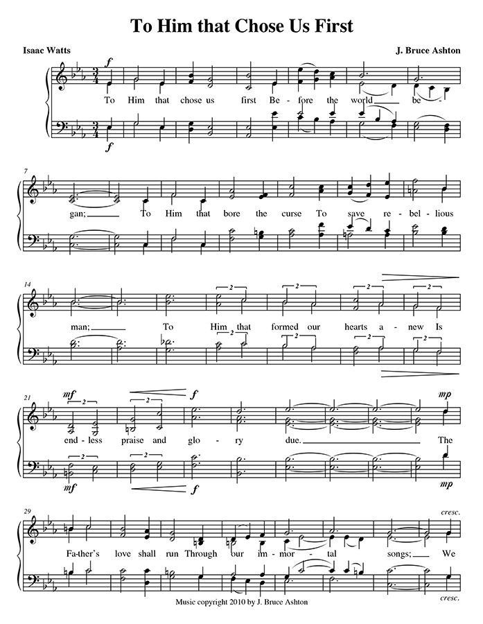 music page - To Him that Chose Us p1