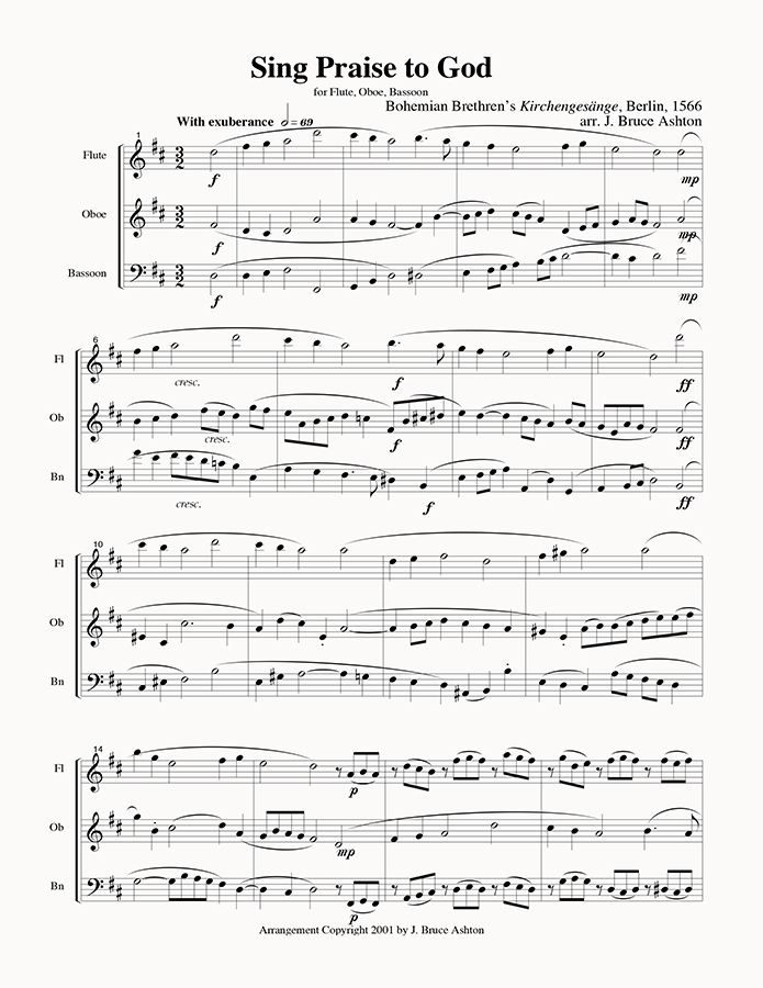 music page - Sing Praise to God p1