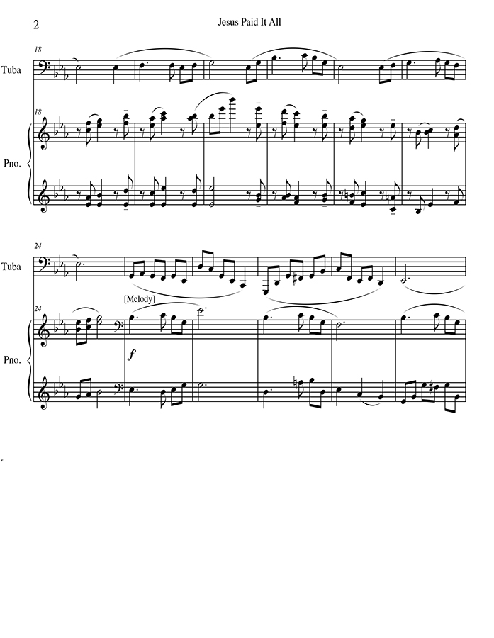 music page - Jesus Paid It All p2