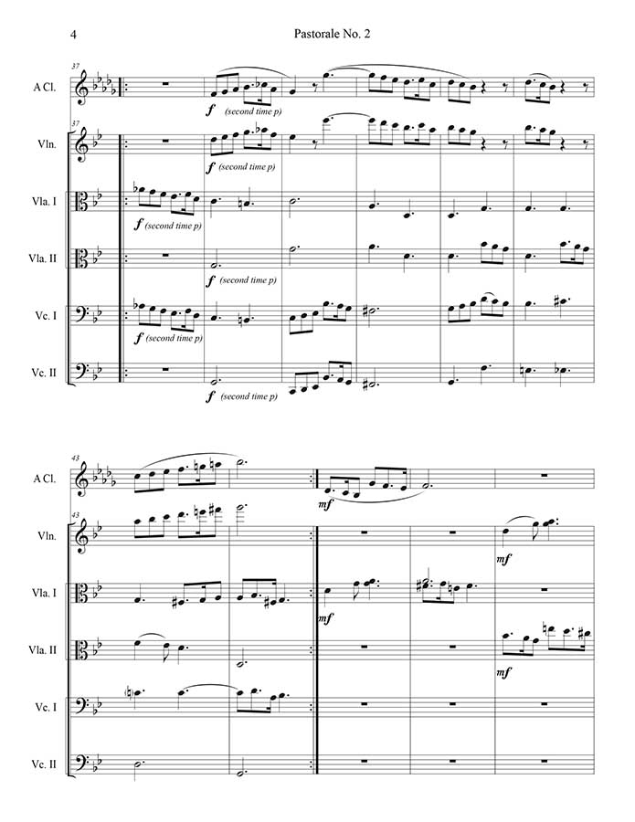 music page - for Pastorale No. 2