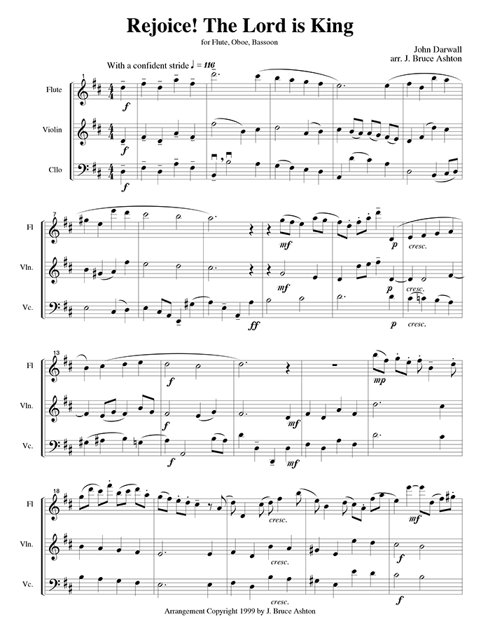 music page - Rejoice, the Lord is King p1