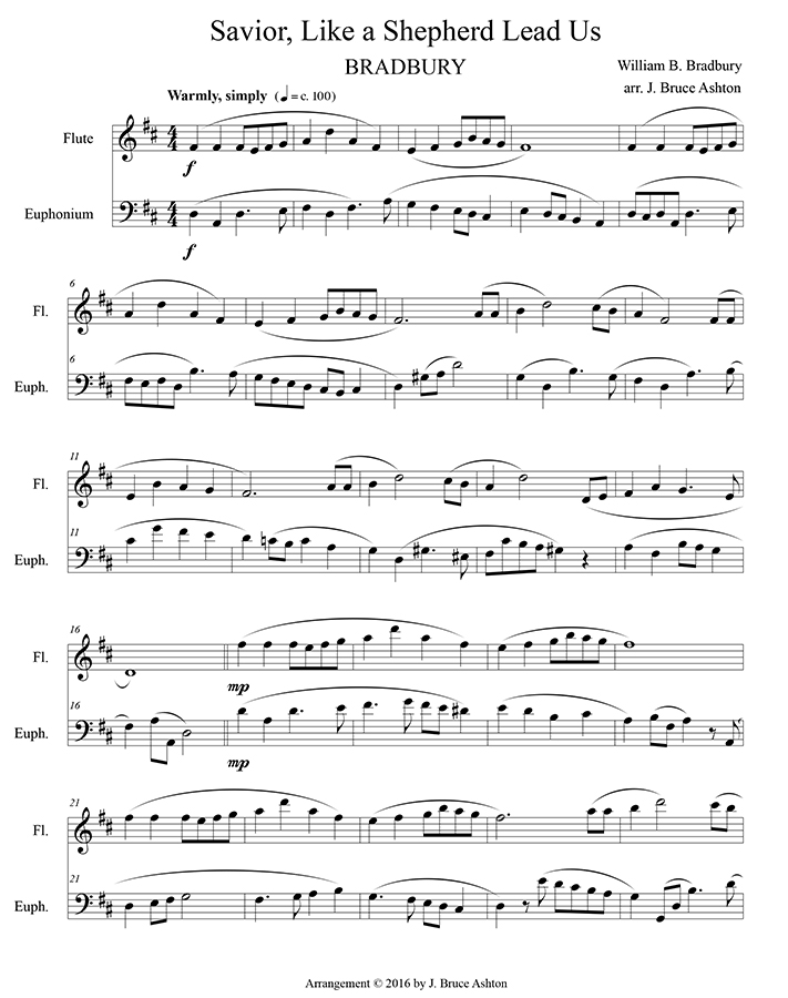 music page-Savior, Like a Shepherd flt/euph