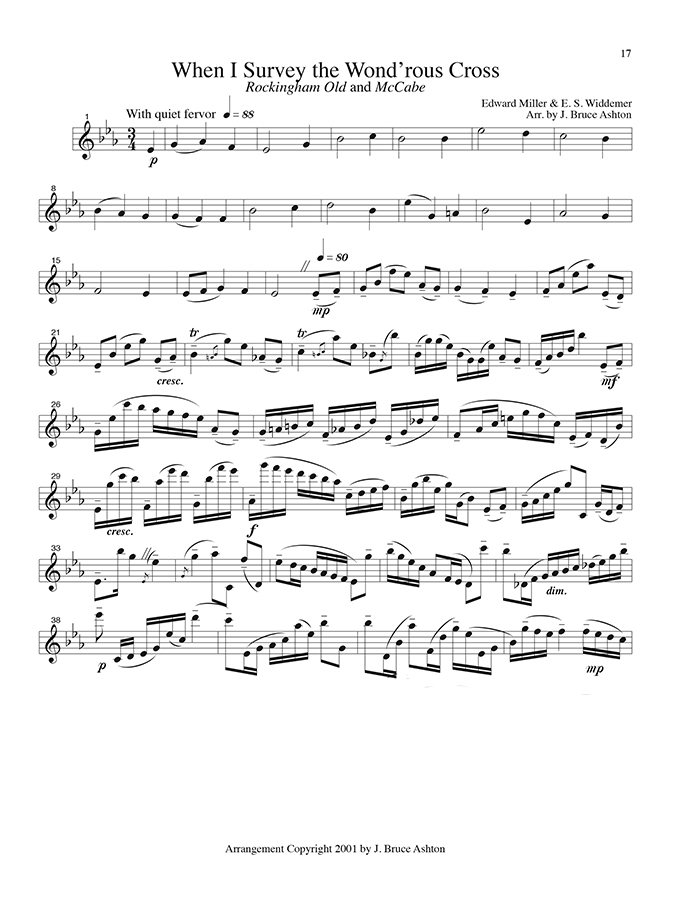 music page - When I Survey - solo flute