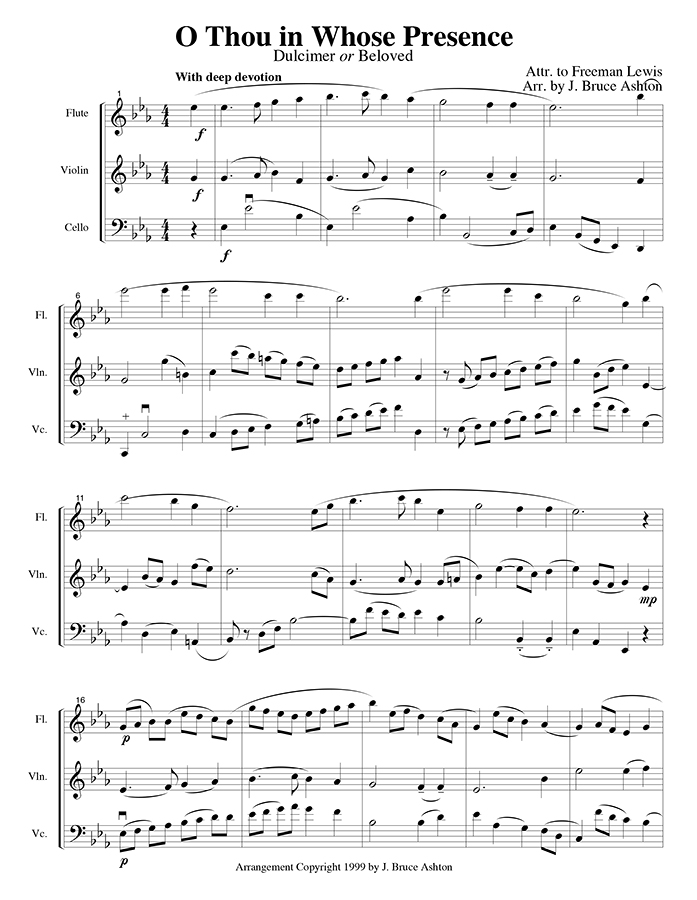 music page - O Thou in Whose Presence p1